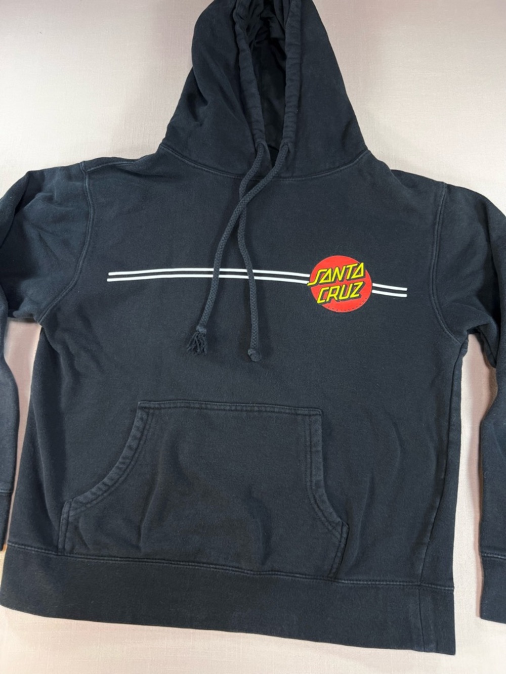 Santa Cruz Skateboards Classic Dot Hoodie Sweatshirt Black Kids L Pullover